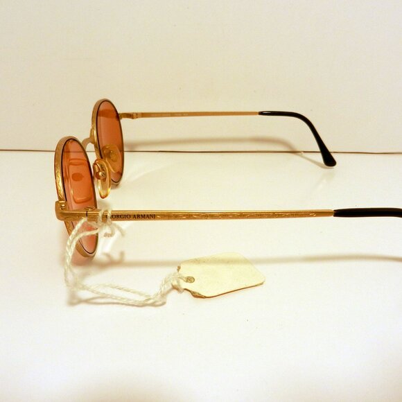 Giorgio Armani 129 759 Antique Gold Metal Brown Tortoise Oval Sunglasses 3425 - Picture 4 of 12